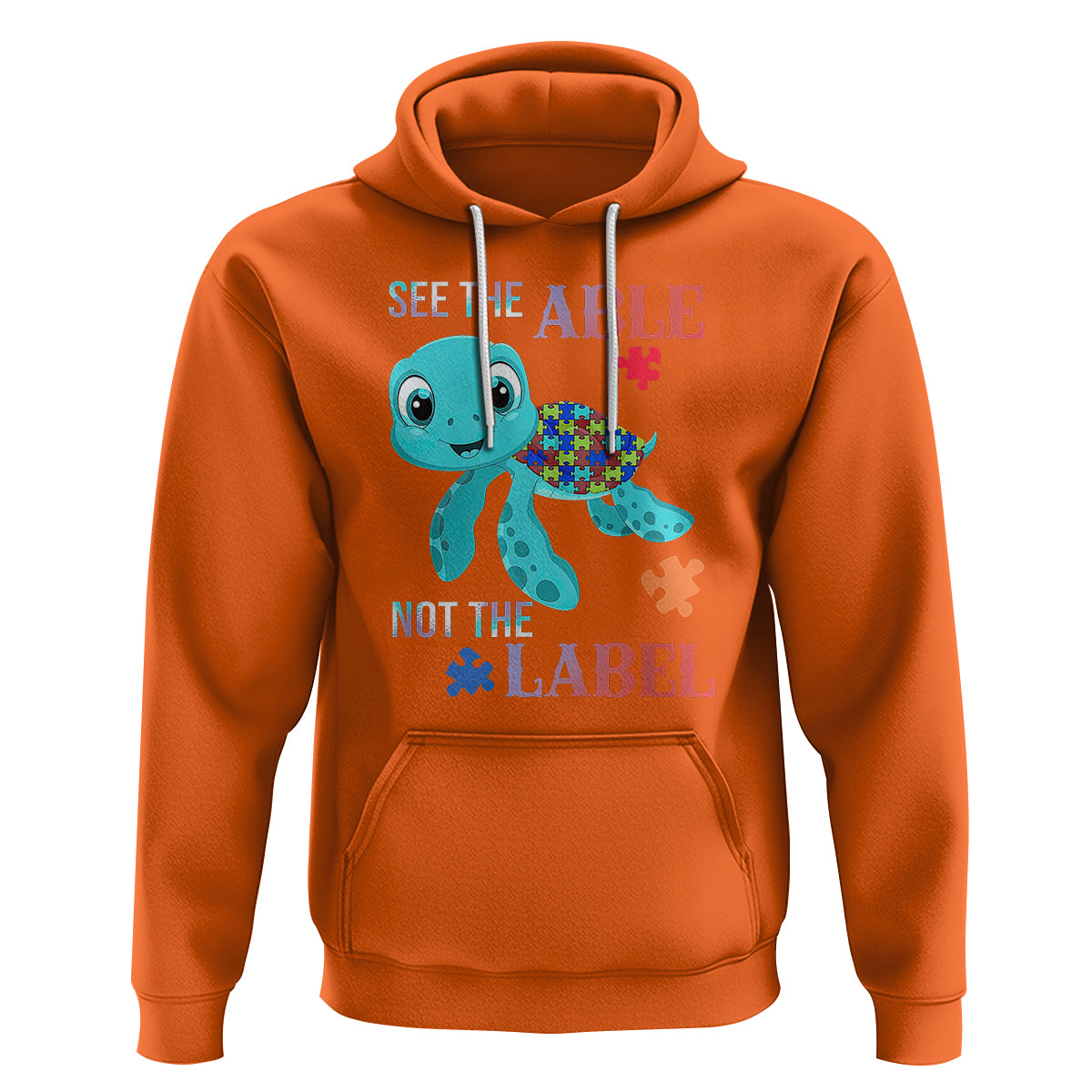 Turtle Autism Hoodie See The Able Not The Label Puzzle Pieces - Wonder Print Shop