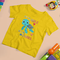 Turtle Autism T Shirt For Kid See The Able Not The Label Puzzle Pieces - Wonder Print Shop