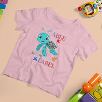 Turtle Autism T Shirt For Kid See The Able Not The Label Puzzle Pieces - Wonder Print Shop