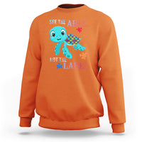 Turtle Autism Sweatshirt See The Able Not The Label Puzzle Pieces - Wonder Print Shop