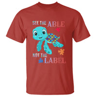 Turtle Autism T Shirt See The Able Not The Label Puzzle Pieces - Wonder Print Shop