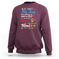 Autism Grandma Sweatshirt This Boy Will Always Have A Piece Of My Heart He Calls Me Mimi Autism Awareness - Wonder Print Shop