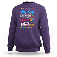 Autism Grandma Sweatshirt This Boy Will Always Have A Piece Of My Heart He Calls Me Mimi Autism Awareness - Wonder Print Shop