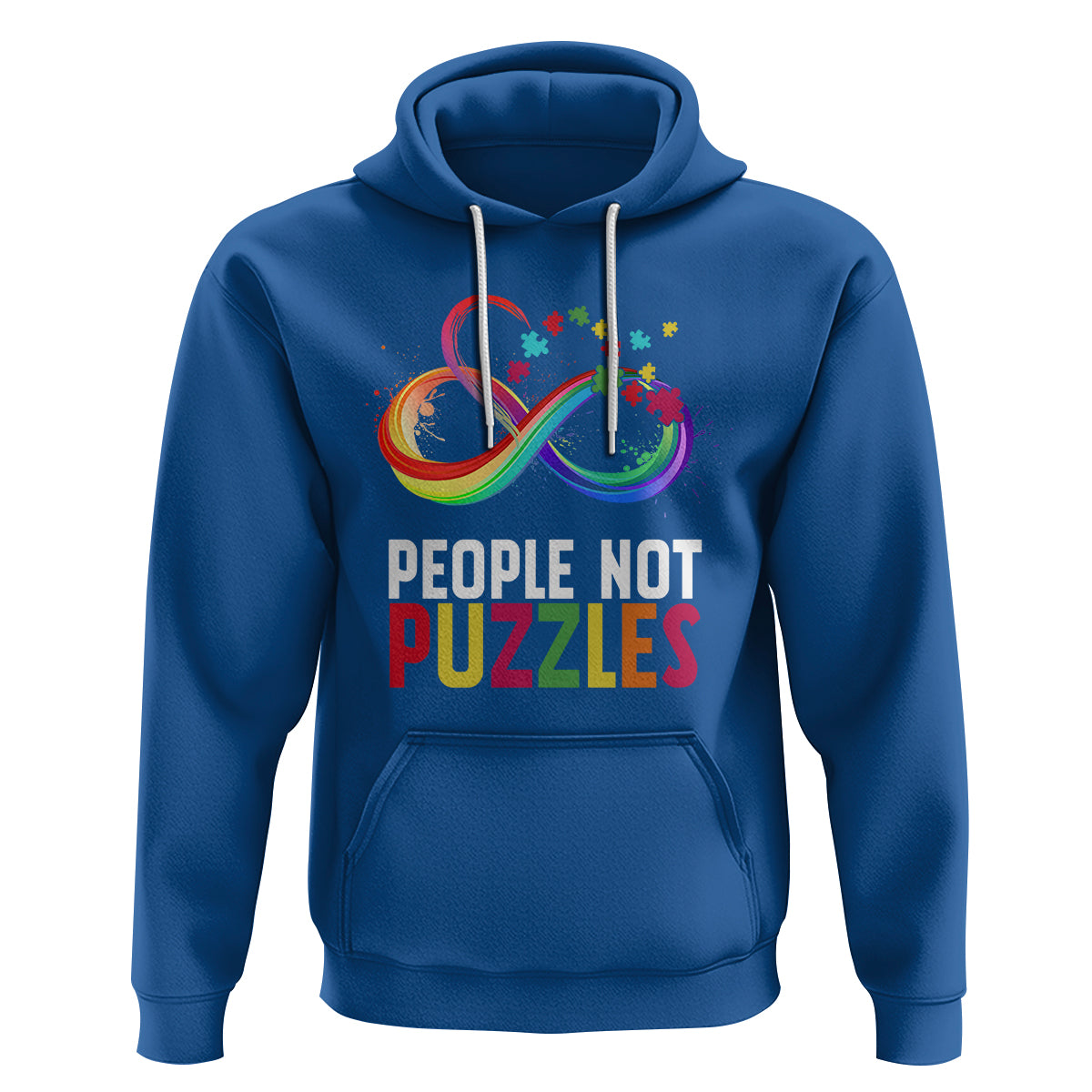 Autism Acceptance Hoodie People Not Puzzles Spectrum Infinity - Wonder Print Shop