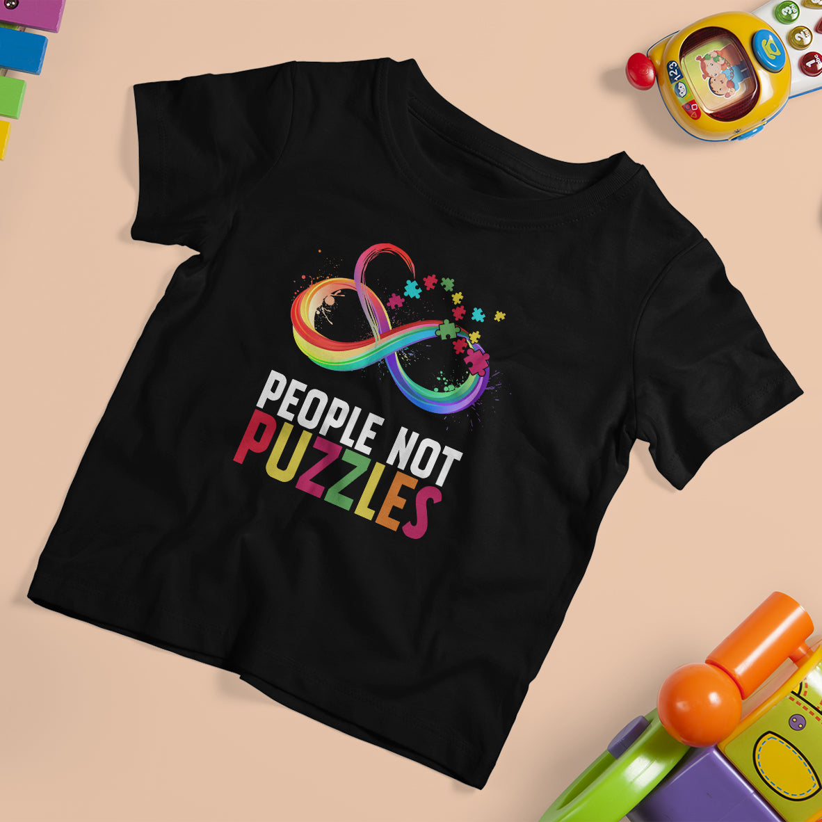 Autism Acceptance T Shirt For Kid People Not Puzzles Spectrum Infinity - Wonder Print Shop