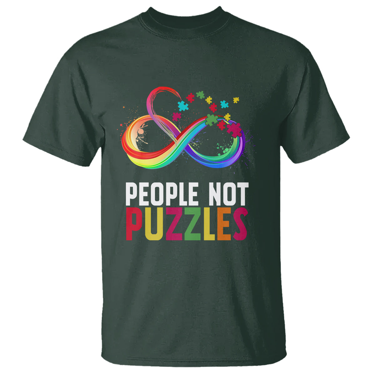 Autism Acceptance T Shirt People Not Puzzles Spectrum Infinity - Wonder Print Shop