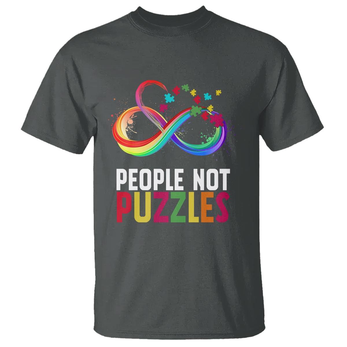 Autism Acceptance T Shirt People Not Puzzles Spectrum Infinity - Wonder Print Shop