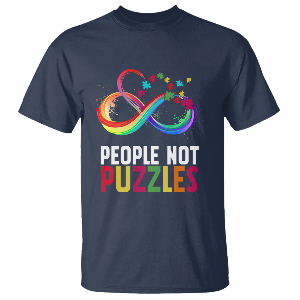 Autism Acceptance T Shirt People Not Puzzles Spectrum Infinity - Wonder Print Shop