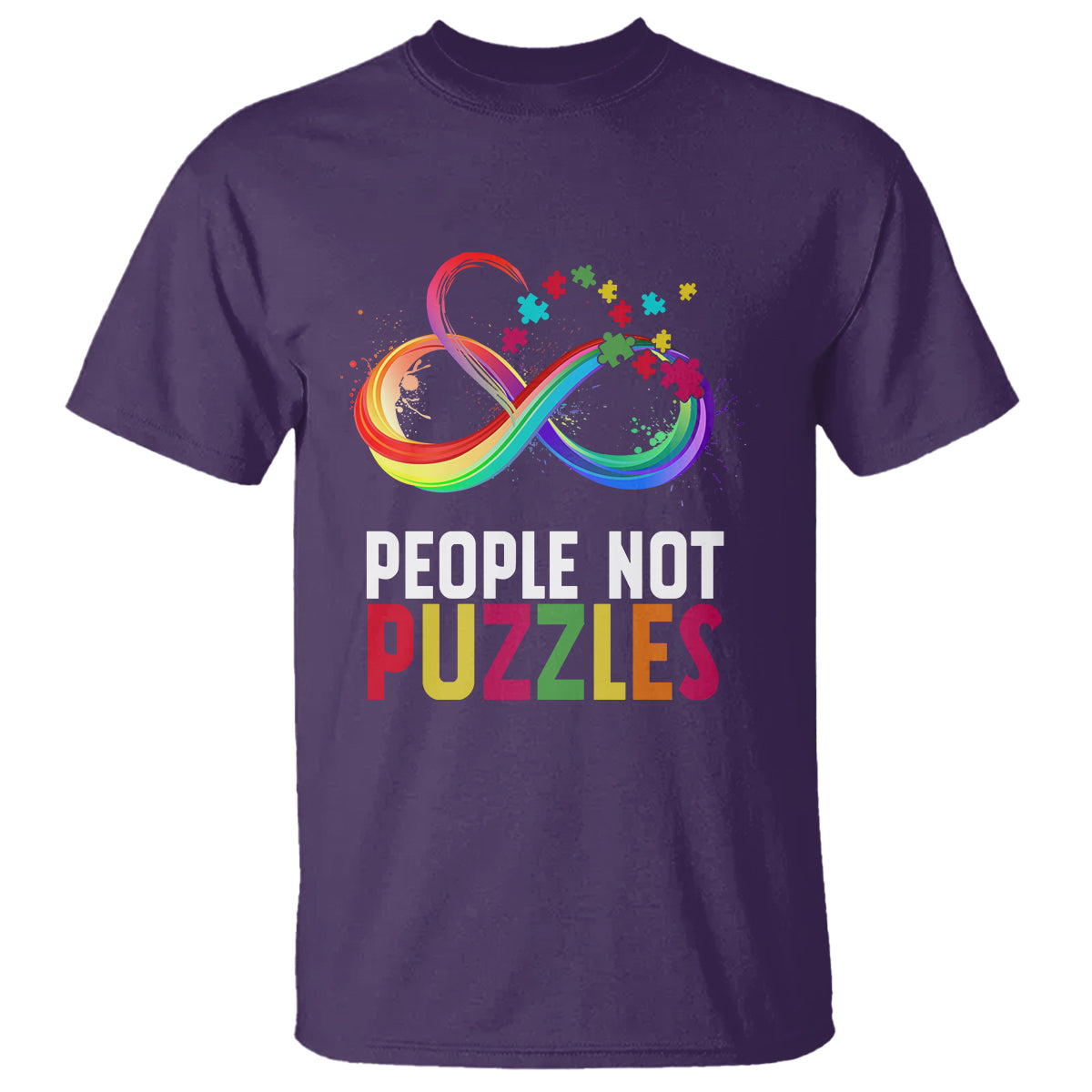 Autism Acceptance T Shirt People Not Puzzles Spectrum Infinity - Wonder Print Shop