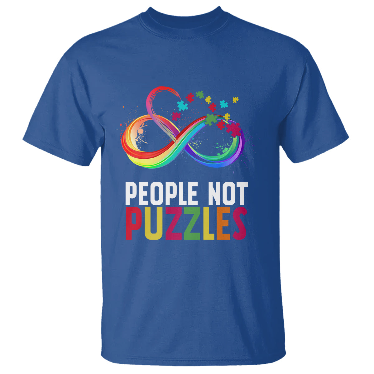 Autism Acceptance T Shirt People Not Puzzles Spectrum Infinity - Wonder Print Shop
