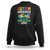 Autism Awareness Sweatshirt Accept Understand Love Spectrum Blue Ribbon - Wonder Print Shop