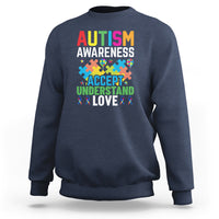 Autism Awareness Sweatshirt Accept Understand Love Spectrum Blue Ribbon - Wonder Print Shop