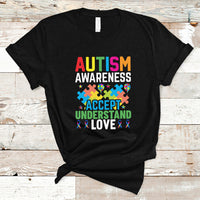 Autism Awareness T Shirt Accept Understand Love Spectrum Blue Ribbon - Wonder Print Shop