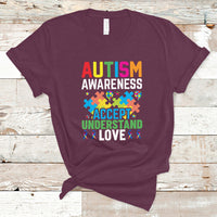 Autism Awareness T Shirt Accept Understand Love Spectrum Blue Ribbon - Wonder Print Shop