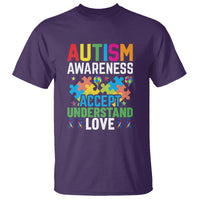 Autism Awareness T Shirt Accept Understand Love Spectrum Blue Ribbon - Wonder Print Shop