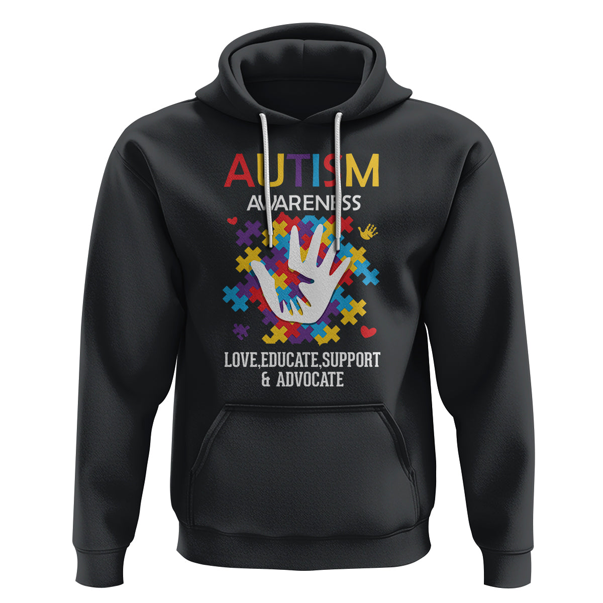 Autism Awareness Hoodie Love Educate Support Advocate - Wonder Print Shop