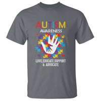 Autism Awareness T Shirt Love Educate Support Advocate - Wonder Print Shop