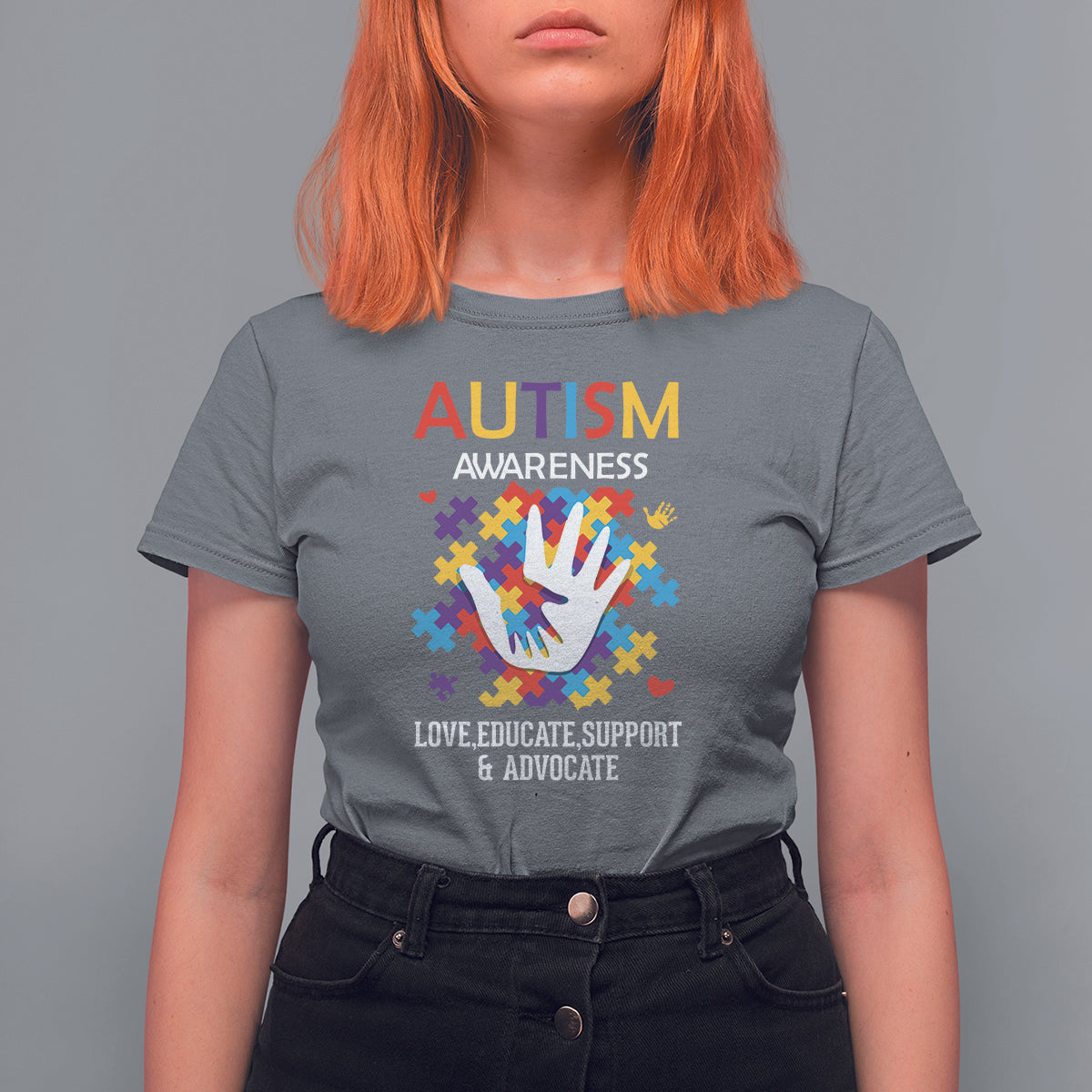 Autism Awareness T Shirt For Women Love Educate Support Advocate - Wonder Print Shop