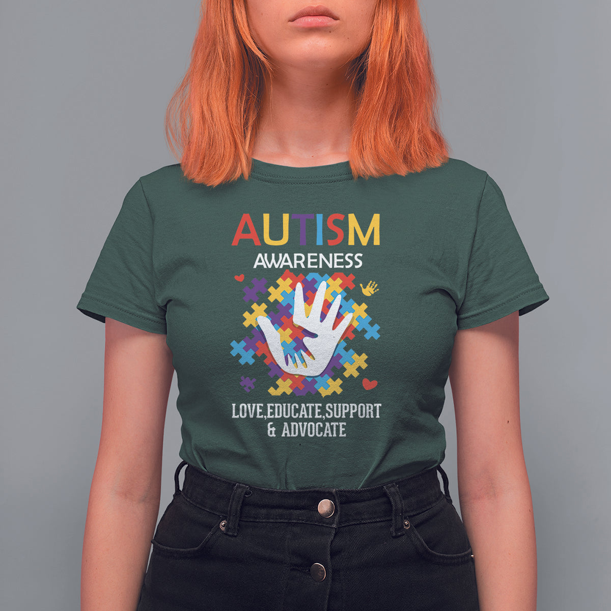 Autism Awareness T Shirt For Women Love Educate Support Advocate - Wonder Print Shop