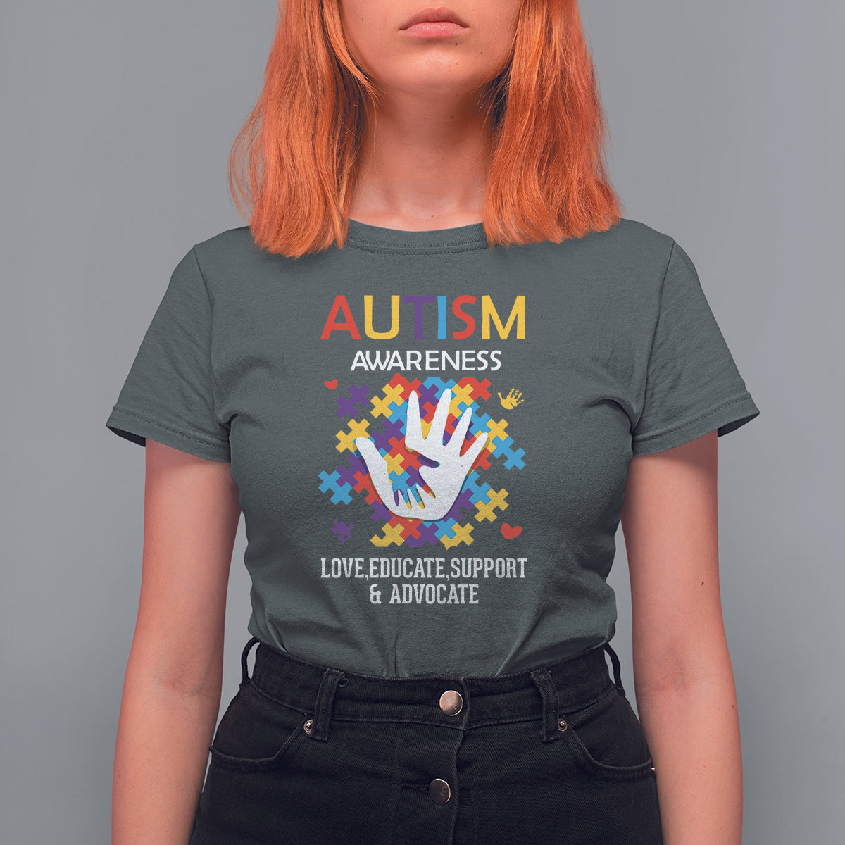 Autism Awareness T Shirt For Women Love Educate Support Advocate - Wonder Print Shop