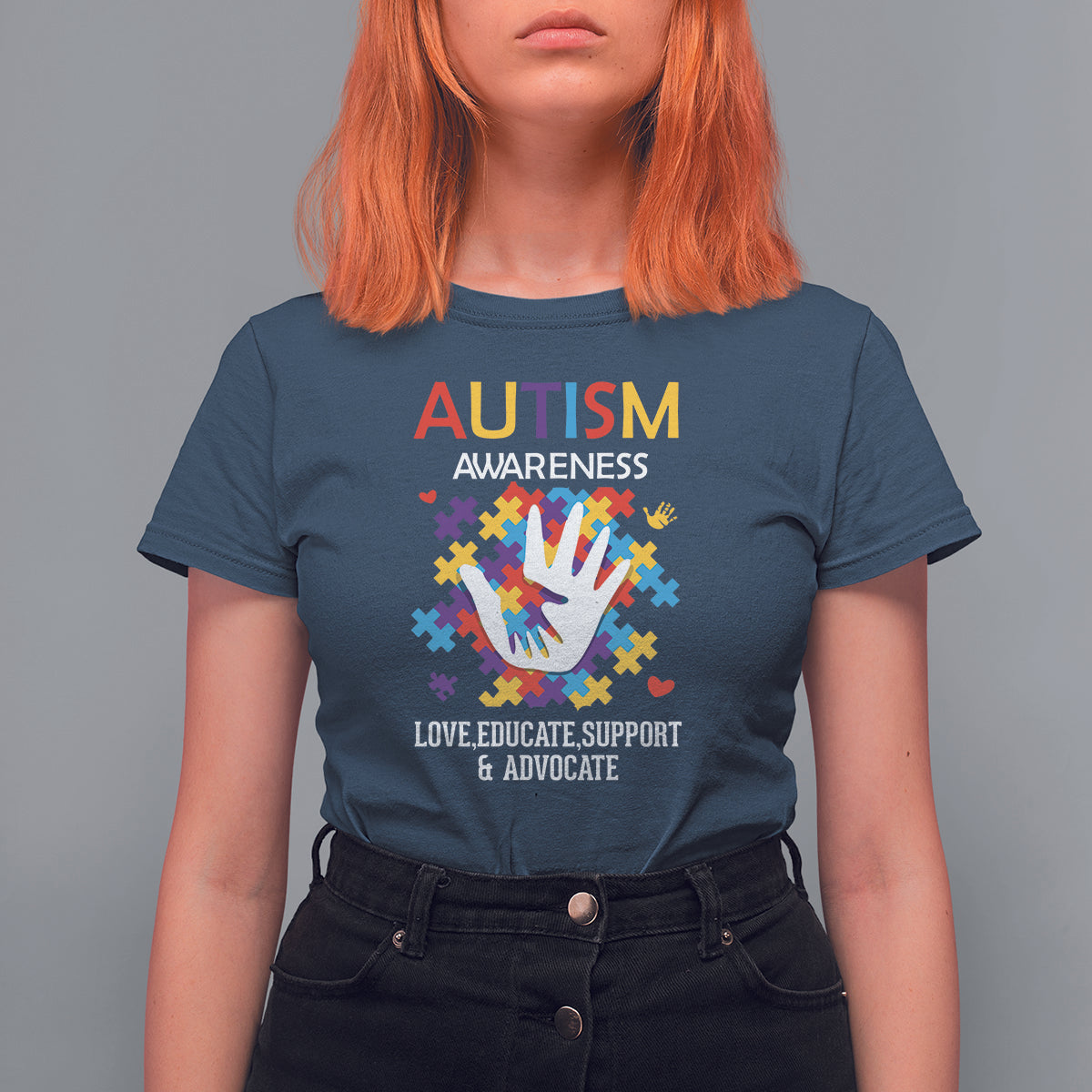 Autism Awareness T Shirt For Women Love Educate Support Advocate - Wonder Print Shop