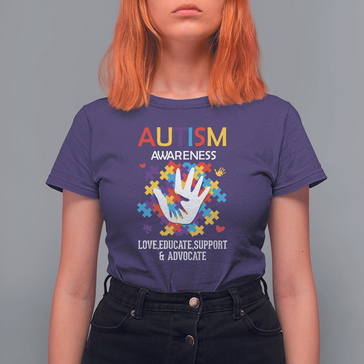 Autism Awareness T Shirt For Women Love Educate Support Advocate - Wonder Print Shop