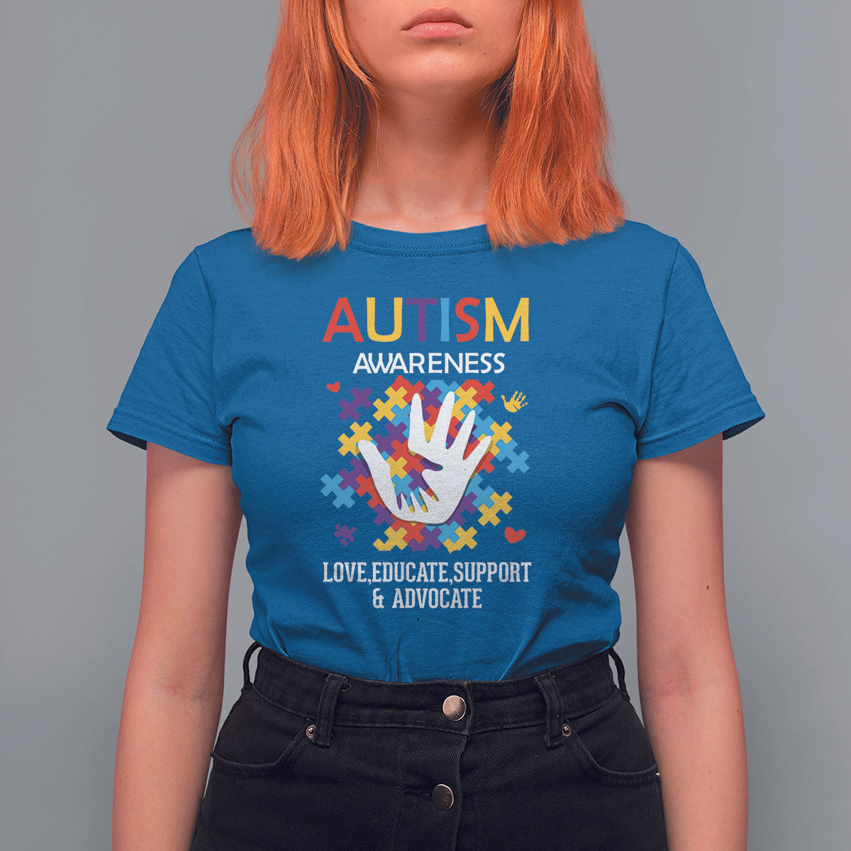 Autism Awareness T Shirt For Women Love Educate Support Advocate - Wonder Print Shop