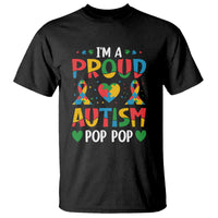 Autism Grandpa T Shirt I'm A Proud Autism Pop Pop - Wonder Print Shop