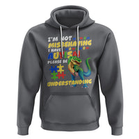 Dinosaur Autism Hoodie I'm Not Misbehaving I Have Autism Please Be Understanding - Wonder Print Shop