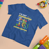 Dinosaur Autism T Shirt For Kid I'm Not Misbehaving I Have Autism Please Be Understanding - Wonder Print Shop