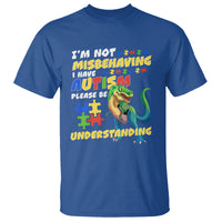 Dinosaur Autism T Shirt I'm Not Misbehaving I Have Autism Please Be Understanding - Wonder Print Shop