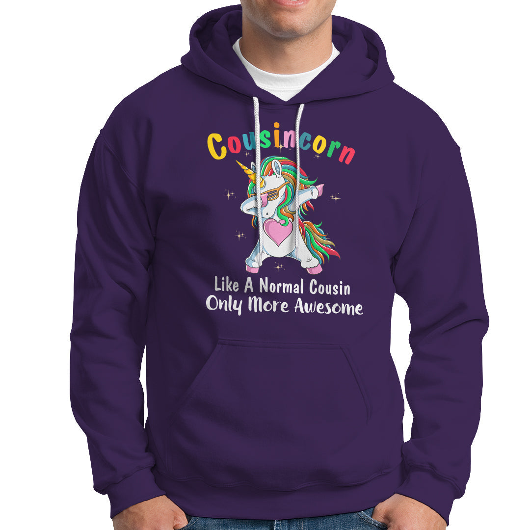 Cousincorn Like A Cousin Only Awesome Dabbing Unicorn Hoodie - Wonder Print Shop