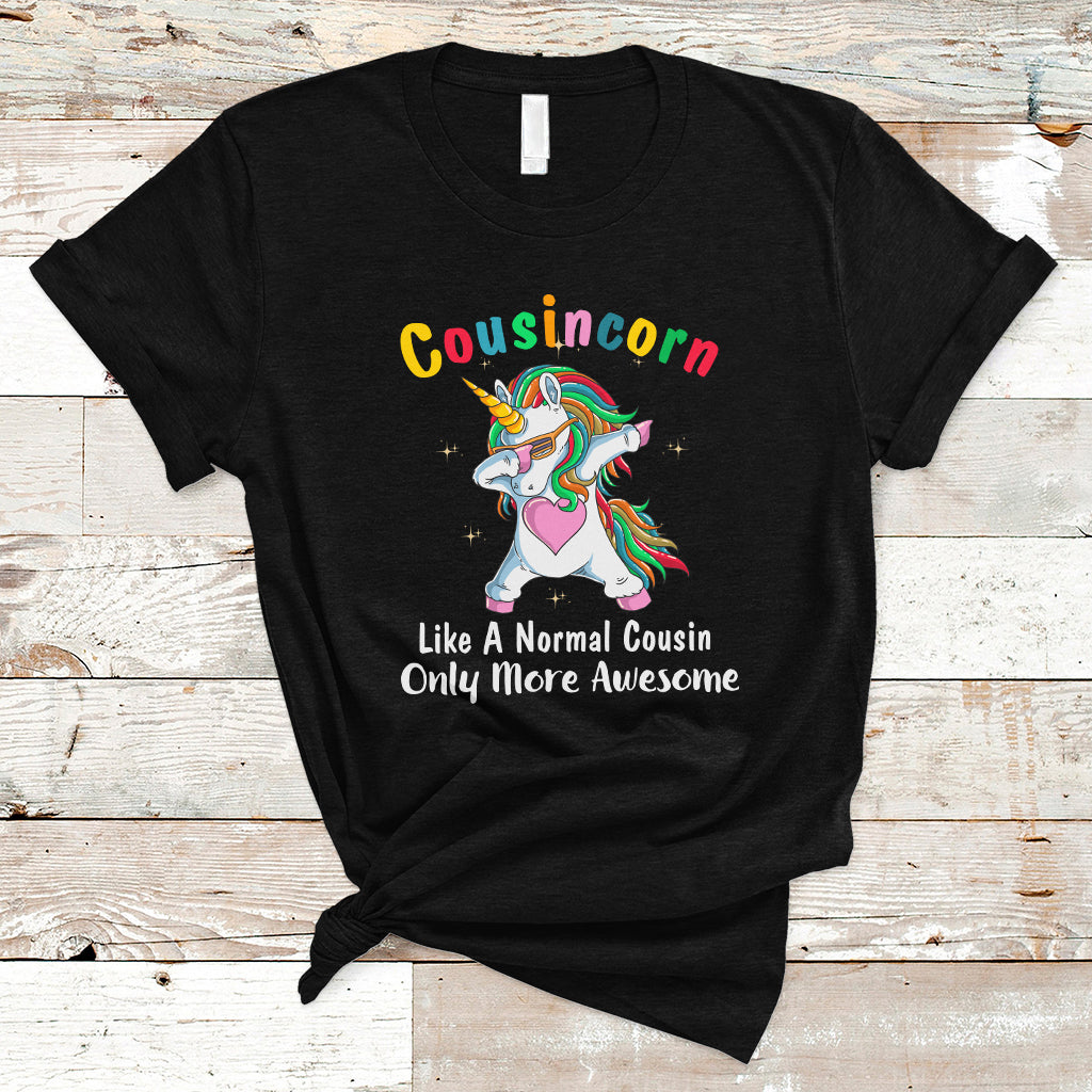 Cousincorn Like A Cousin Only Awesome Dabbing Unicorn T Shirt - Wonder Print Shop