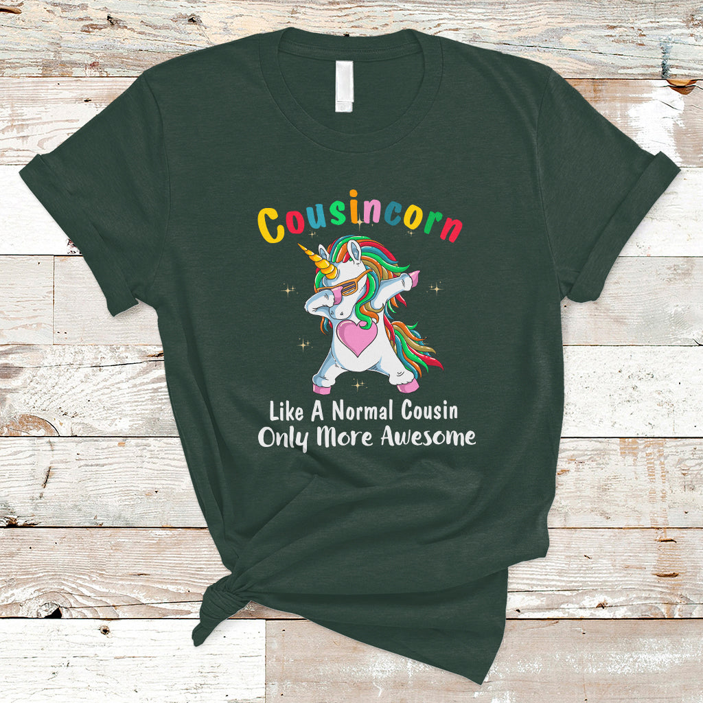 Cousincorn Like A Cousin Only Awesome Dabbing Unicorn T Shirt - Wonder Print Shop