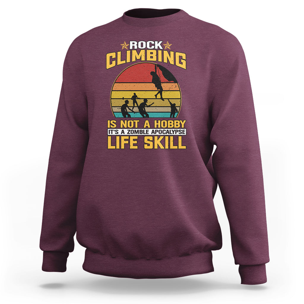Rock Climbing Zombie Halloween Bouldering Funny Climber Sweatshirt - Wonder Print Shop