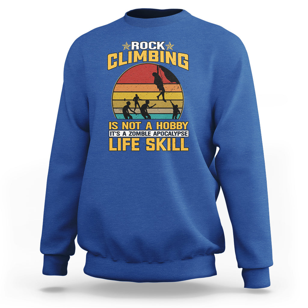 Rock Climbing Zombie Halloween Bouldering Funny Climber Sweatshirt - Wonder Print Shop