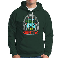 Dark forest green gaming hoodie with front graphic, pullover hood, and kangaroo pocket