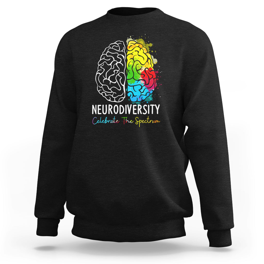 Proud Autism Sweatshirt Neurodiversity Celebrate The Spectrum - Wonder Print Shop