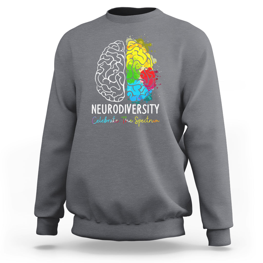 Proud Autism Sweatshirt Neurodiversity Celebrate The Spectrum - Wonder Print Shop