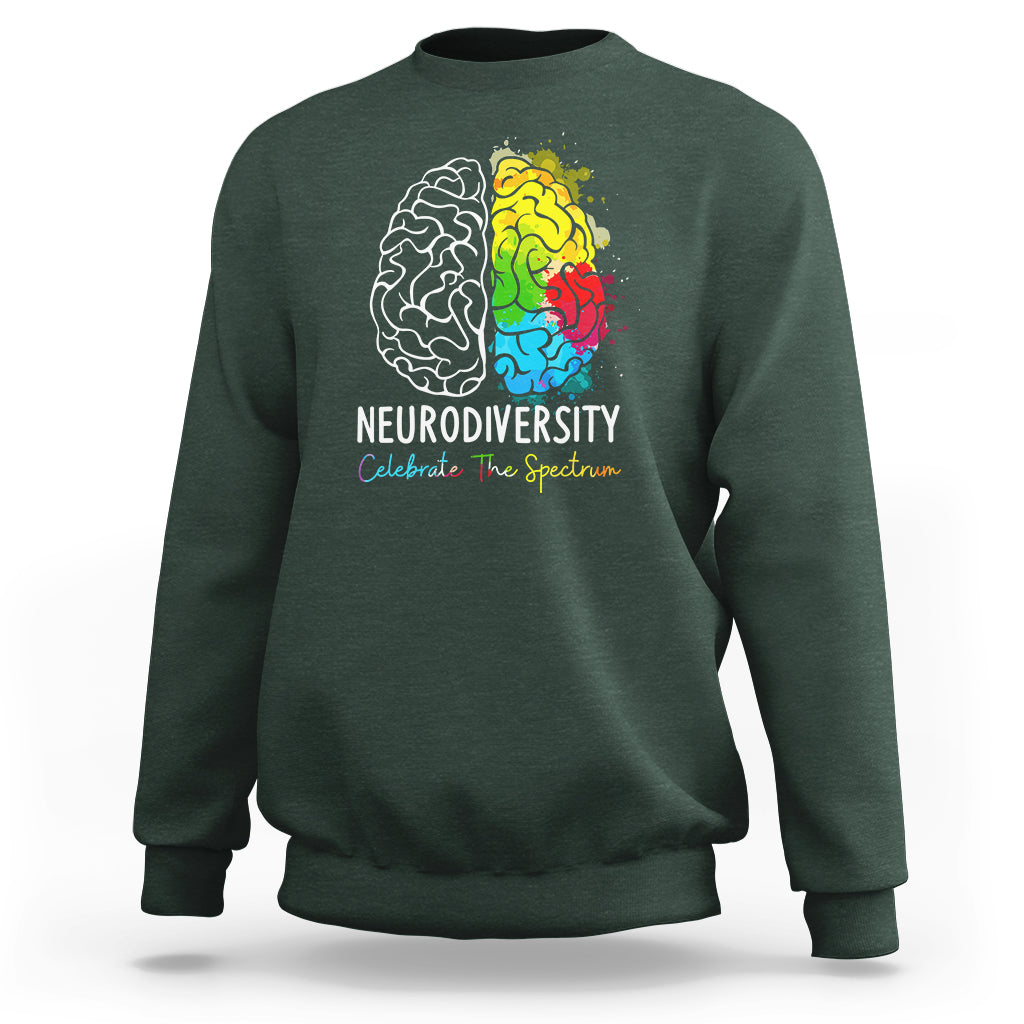 Proud Autism Sweatshirt Neurodiversity Celebrate The Spectrum - Wonder Print Shop
