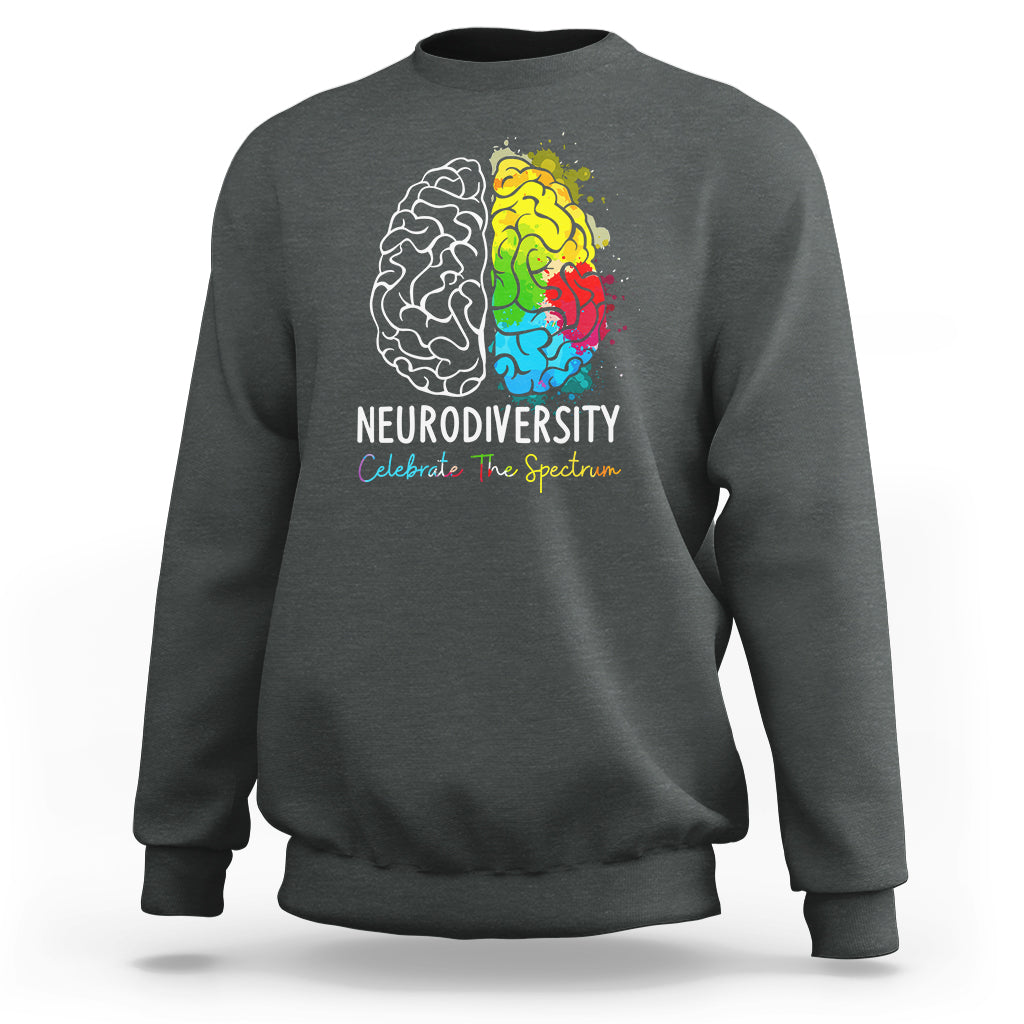 Proud Autism Sweatshirt Neurodiversity Celebrate The Spectrum - Wonder Print Shop