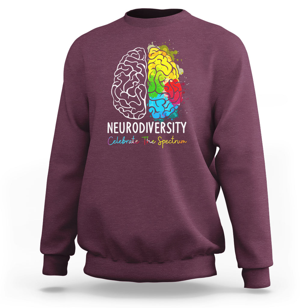 Proud Autism Sweatshirt Neurodiversity Celebrate The Spectrum - Wonder Print Shop