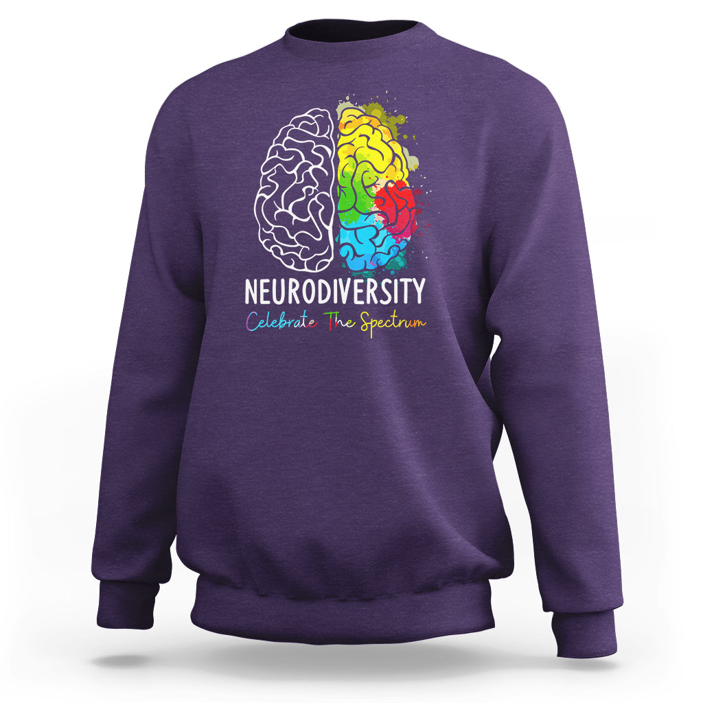 Proud Autism Sweatshirt Neurodiversity Celebrate The Spectrum - Wonder Print Shop