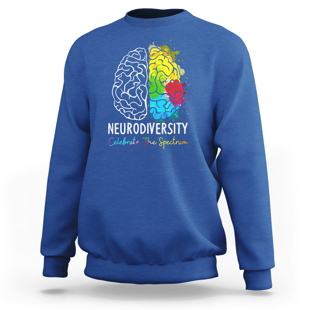 Proud Autism Sweatshirt Neurodiversity Celebrate The Spectrum - Wonder Print Shop