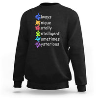 Autism Definition Sweatshirt Always Unique Totally Intelligent Sometimes Mysterious - Wonder Print Shop
