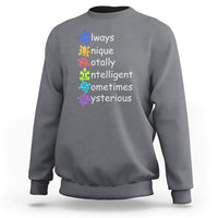 Autism Definition Sweatshirt Always Unique Totally Intelligent Sometimes Mysterious - Wonder Print Shop