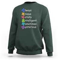 Autism Definition Sweatshirt Always Unique Totally Intelligent Sometimes Mysterious - Wonder Print Shop