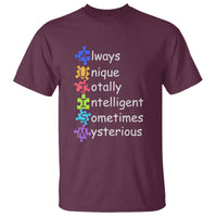 Autism Definition T Shirt Always Unique Totally Intelligent Sometimes Mysterious - Wonder Print Shop