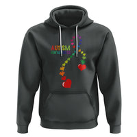 Heart Autism Awareness Hoodie Puzzle Heart Ribbon Support Accept - Wonder Print Shop