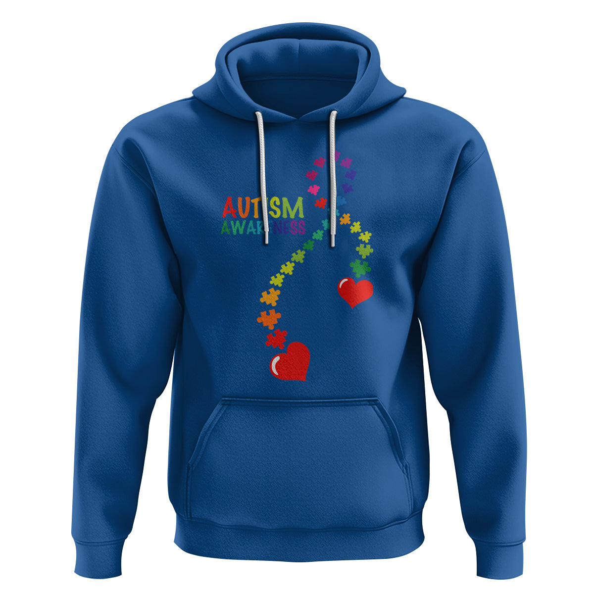Heart Autism Awareness Hoodie Puzzle Heart Ribbon Support Accept - Wonder Print Shop